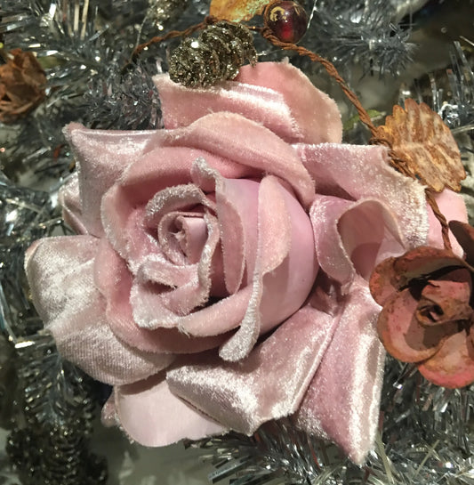 Pink Velvet Rose Clip