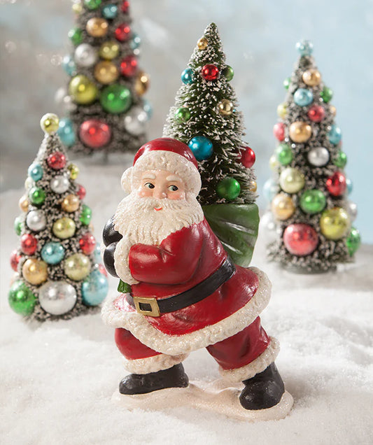Merry & Bright Santa with Christmas Tree
