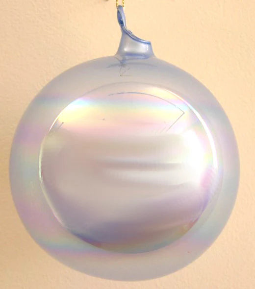 Jim Marvin Periwinkle Ivory Pearl Glass Ball Ornaments
