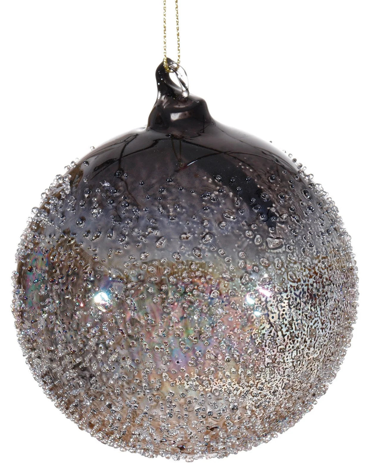 Jim Marvin Beaded Black Glass Ball Ornaments