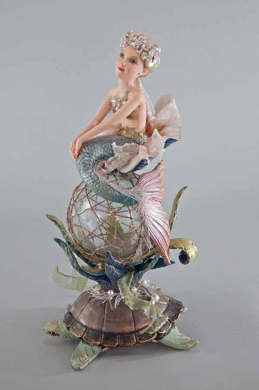 Katherine's Collection Mermaid on Sea Turtle Pedestal