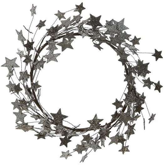 Silver Glittered Star Wreath