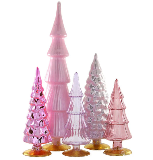 Rose Pink Candy Glass Trees, Large