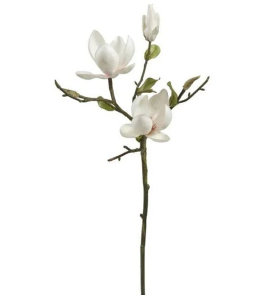Faux Magnolia Branch with Flowers, Set of 3
