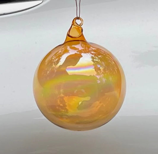 Jim Marvin Amber Iridescent Glass Ornaments
