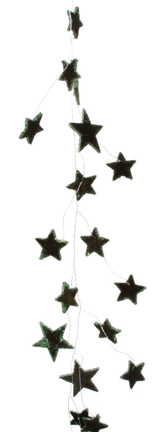 Green Velvet Star Garland
