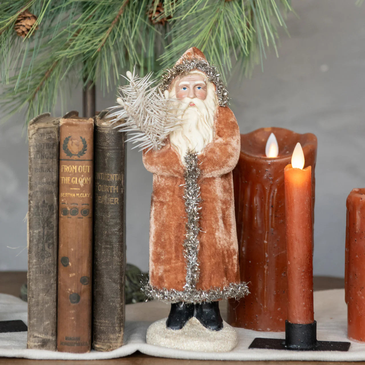 Farmhouse Taper Candles, Ginger Brown
