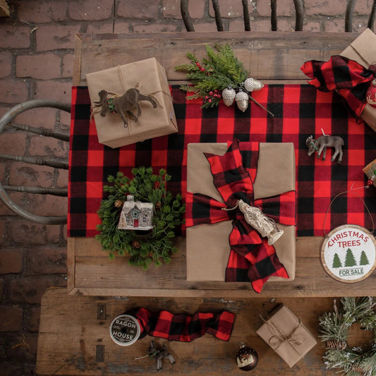 Red & Black Buffalo Check Runner