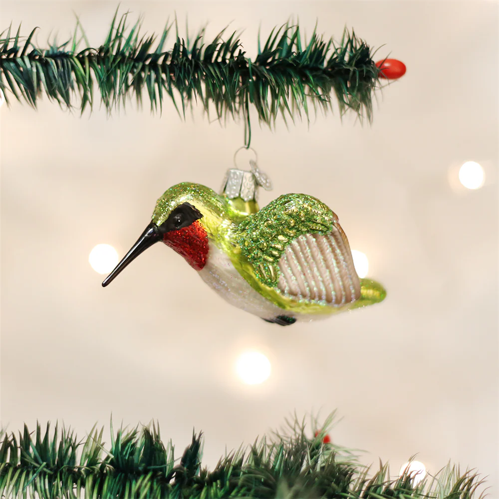 Glass Hummingbird Ornament