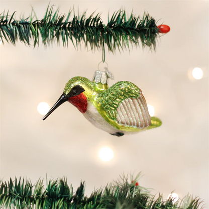 Glass Hummingbird Ornament
