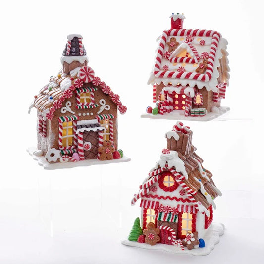Gingerbread Village Houses with Lights