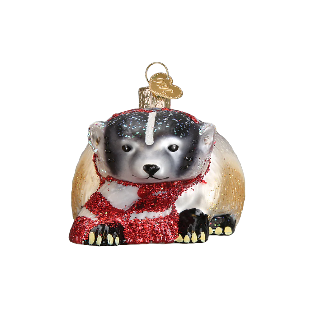 Badger with Scarf Ornament