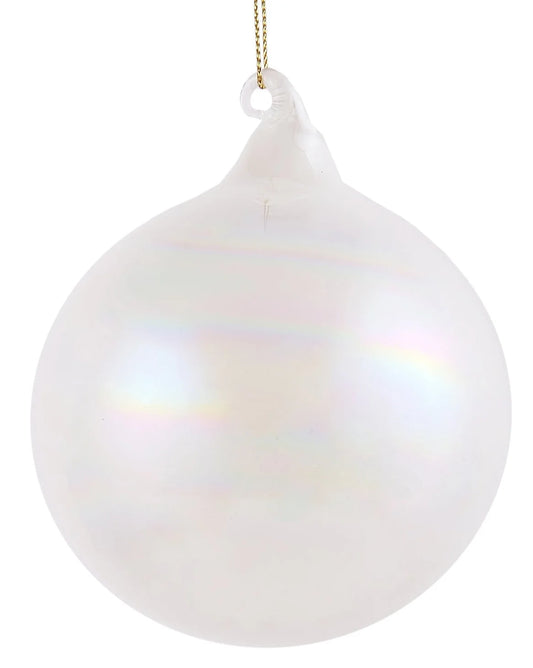 Jim Marvin White Pearl Glass Ball Ornaments