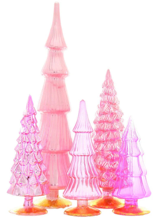 Pink Candy Glass Trees, Large