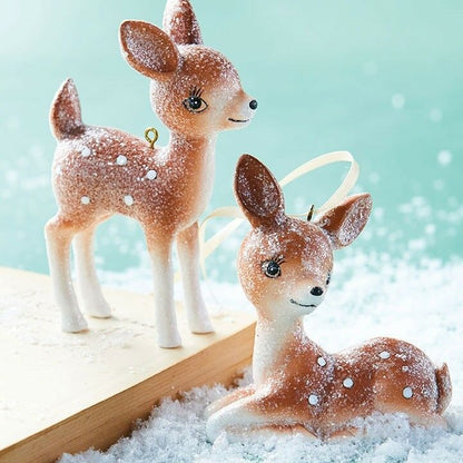 Retro Resting Deer Ornament