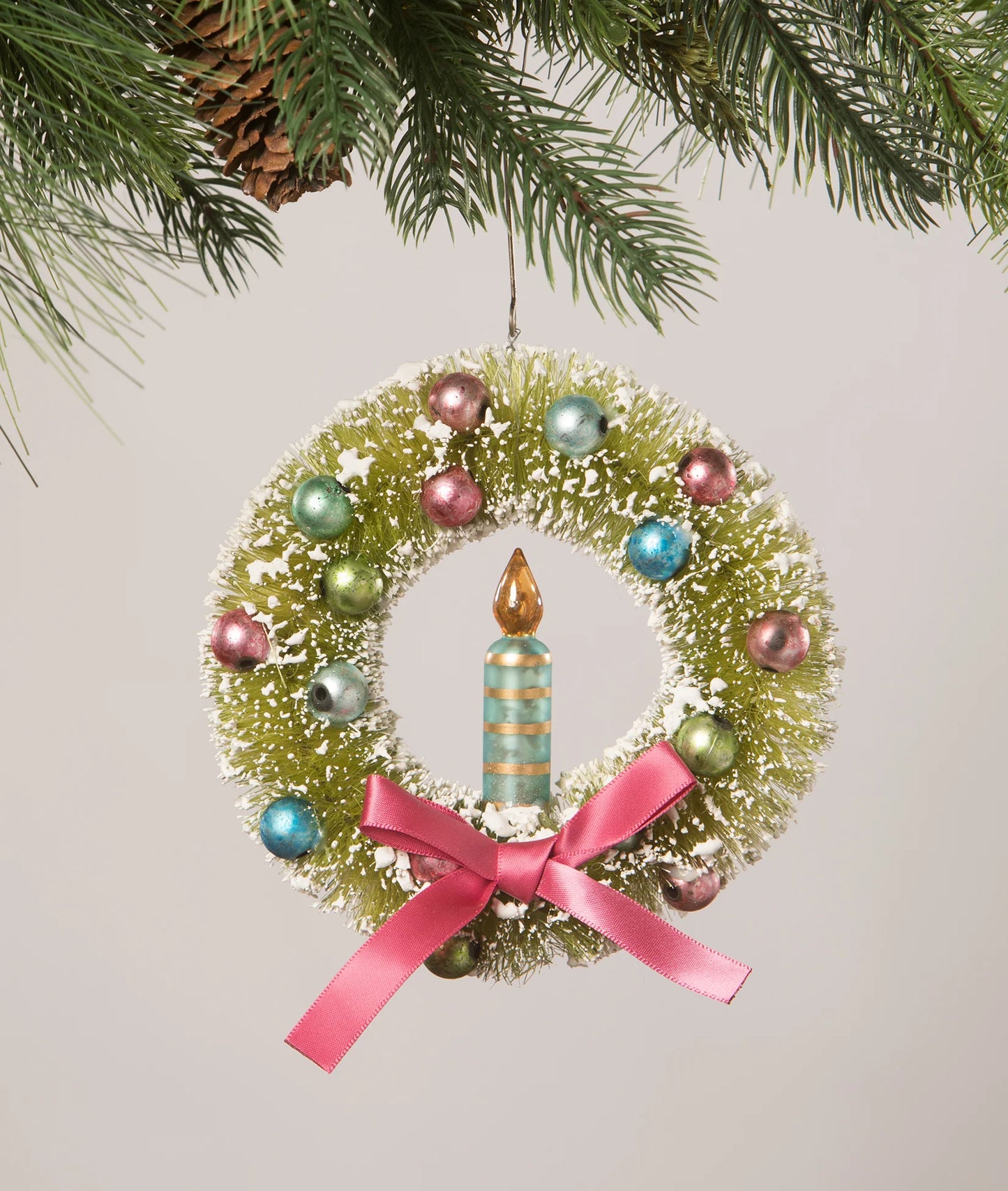 Pastel Candle Wreath Ornament