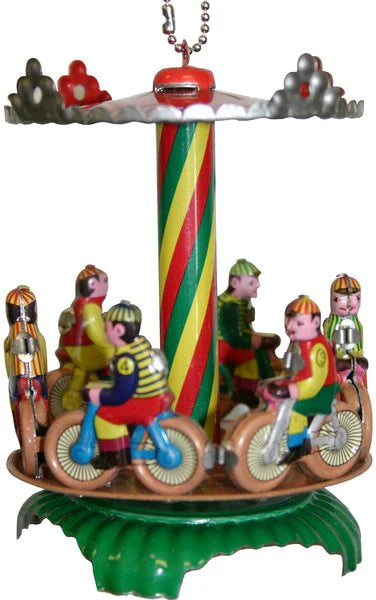 Motor Bike Carousel Tin Toy Reproduction Ornament