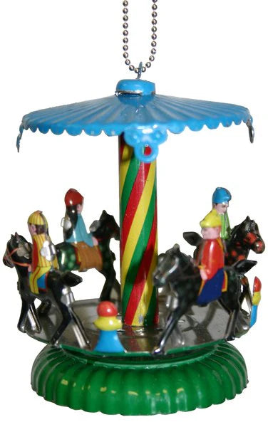 Horse Jockey Merry-Go-Round Tin Toy Reproduction Ornament