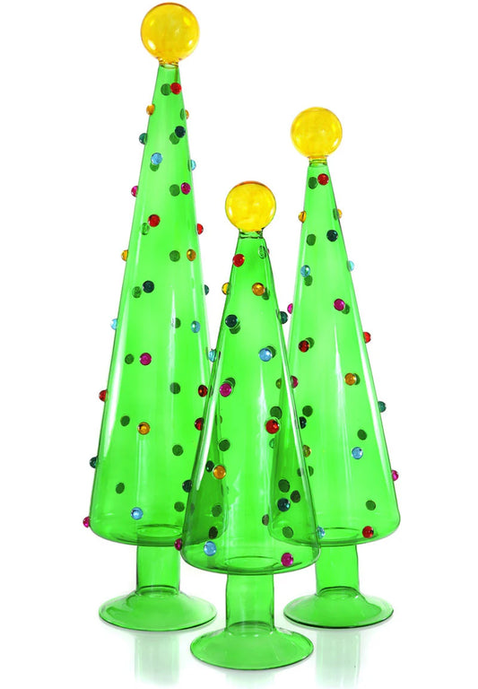 Mod Green Glass Trees