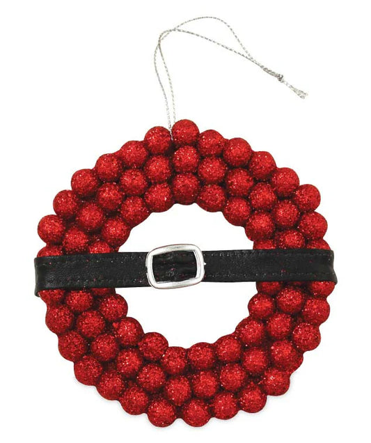 Retro Santa Belt Wreath Ornament