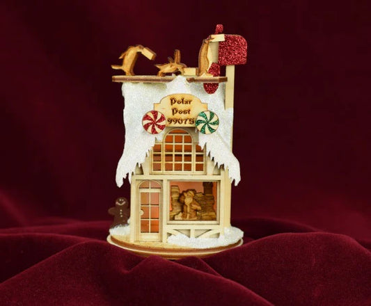 Polar Post Office Balsa Wood Ornament