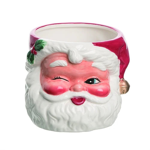 Retro Winking Santa Container