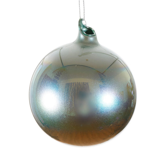 Jim Marvin Celadon Green Pearl Glass Ball Ornaments