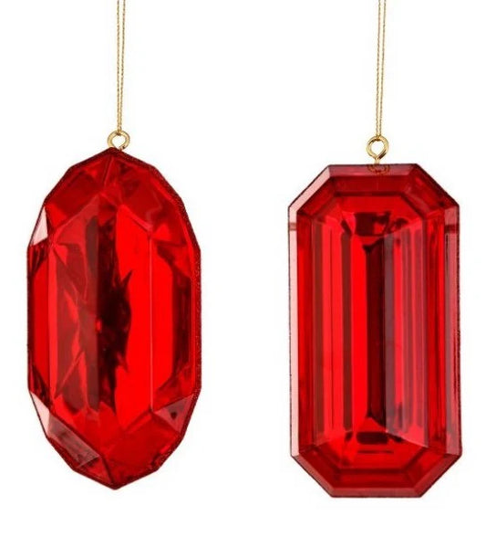 Red Jewel Ornaments, 5"