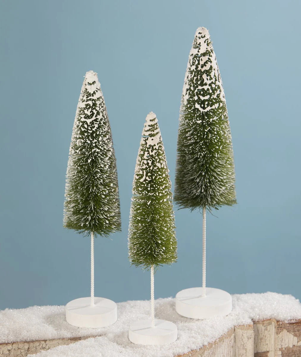 Snow Covered Green Bottle Brush Trees