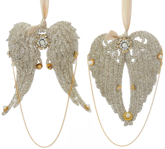 Vintage Glamour Angel Wings Ornaments
