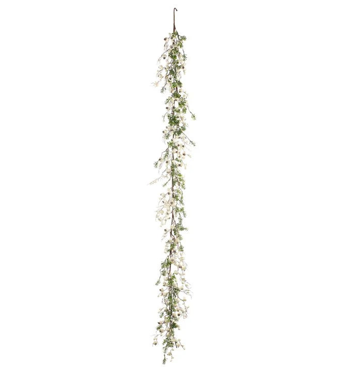 Snowy Pearl Crabapple and Boxwood Garland