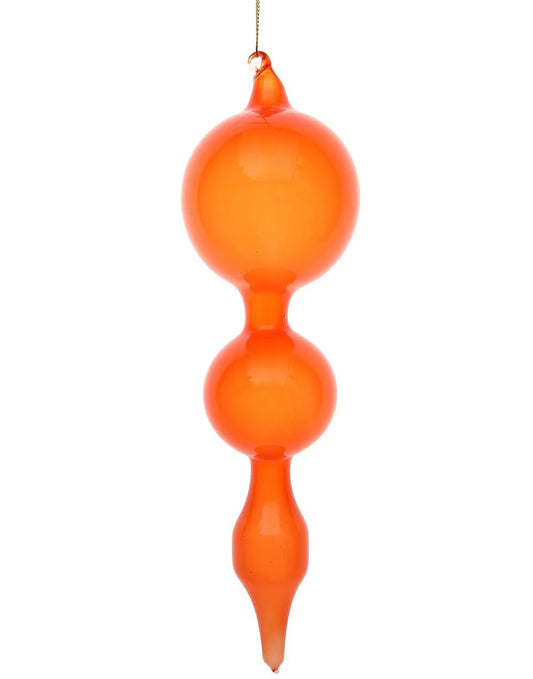 Jim Marvin Tangerine Orange Bubblegum Glass Finial Ornament