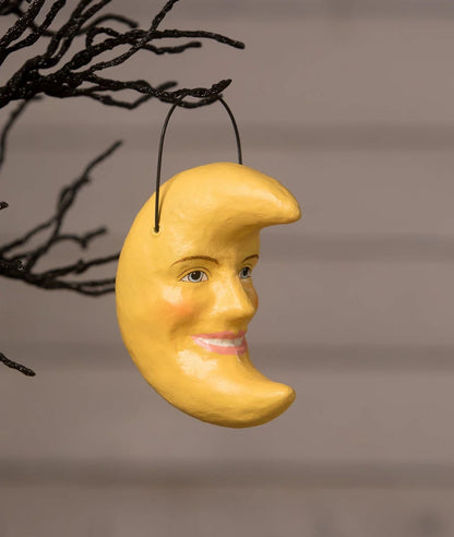 Golden Moon Bucket Ornament, Paper Mache