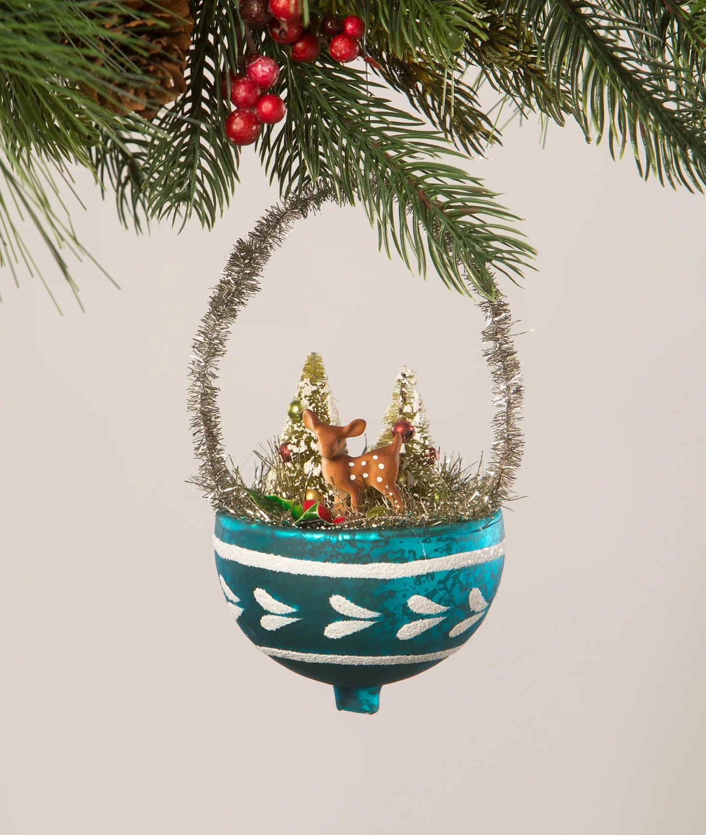 Traditional Fawn Indent Ornament, Blue