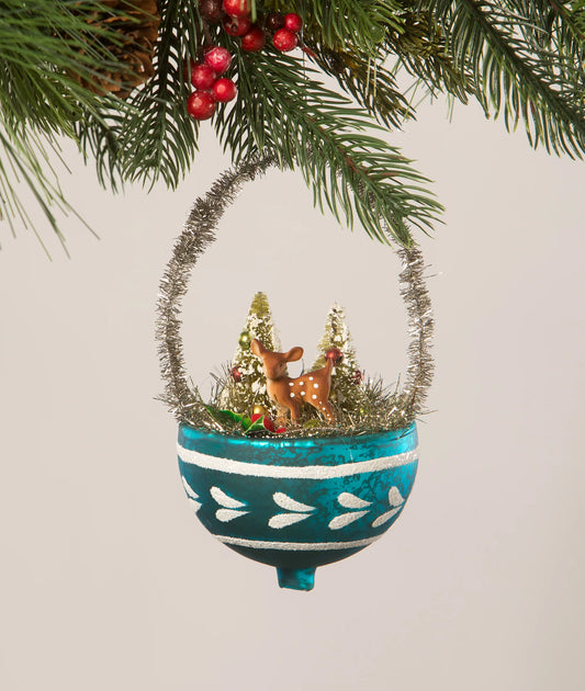 Traditional Fawn Indent Ornament, Blue