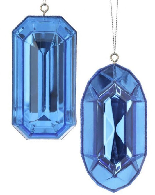 Sapphire Blue Jewel Ornaments, 5"