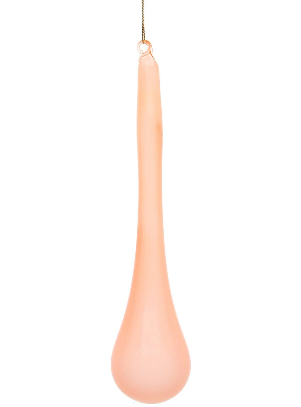 Jim Marvin Peach Teardrop Bubblegum Glass Ornaments, Set of 2