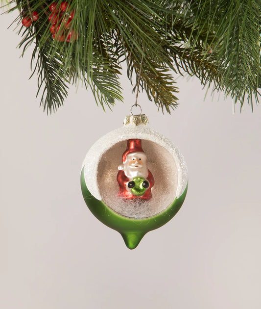 Retro Santa Indent Ornament