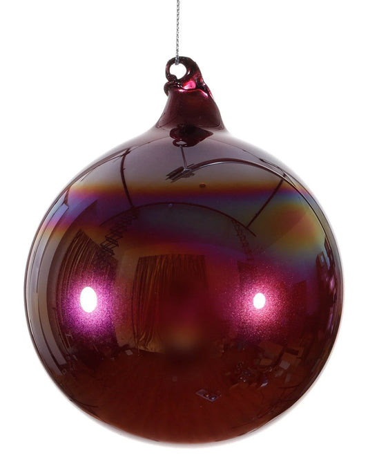 Jim Marvin Burgundy Pearl Glass Ball Ornaments