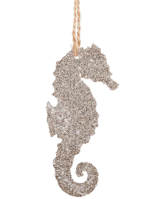 Glittered Sea Horse Silhouette Ornament