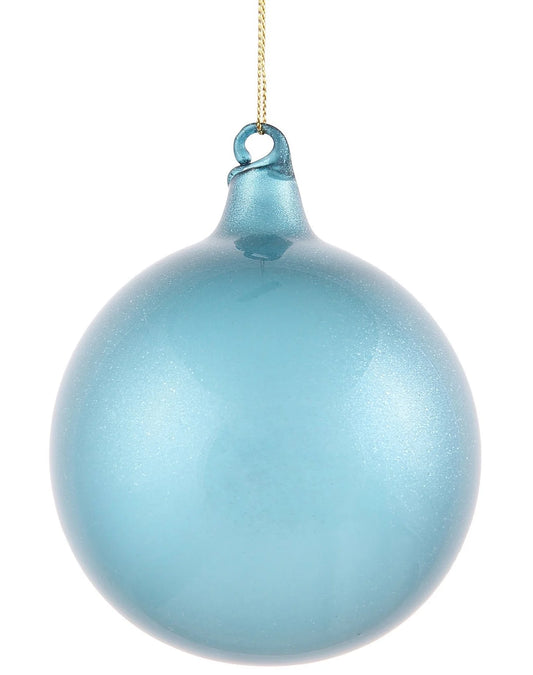 Jim Marvin Denim Blue Glitter Bubblegum Glass Ball Ornaments