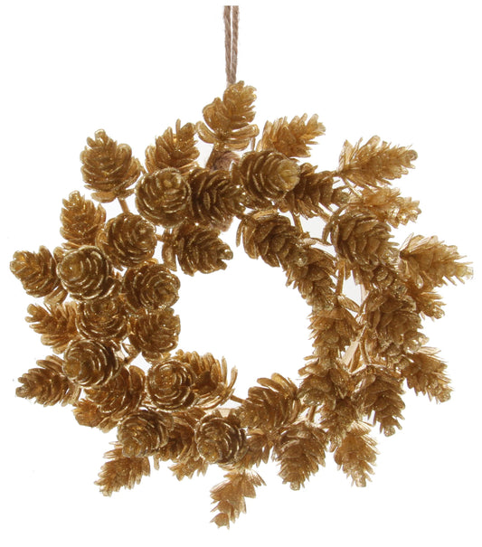 Small Golden Pinecone Wreath