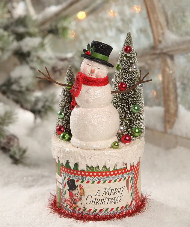 Retro Snowman on Box