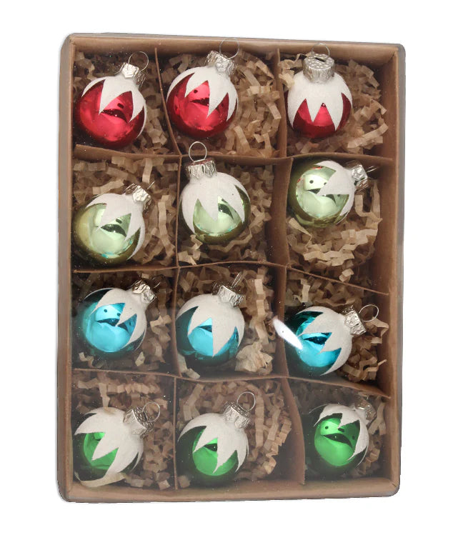 Merry & Bright Frosted Top Ball Ornaments