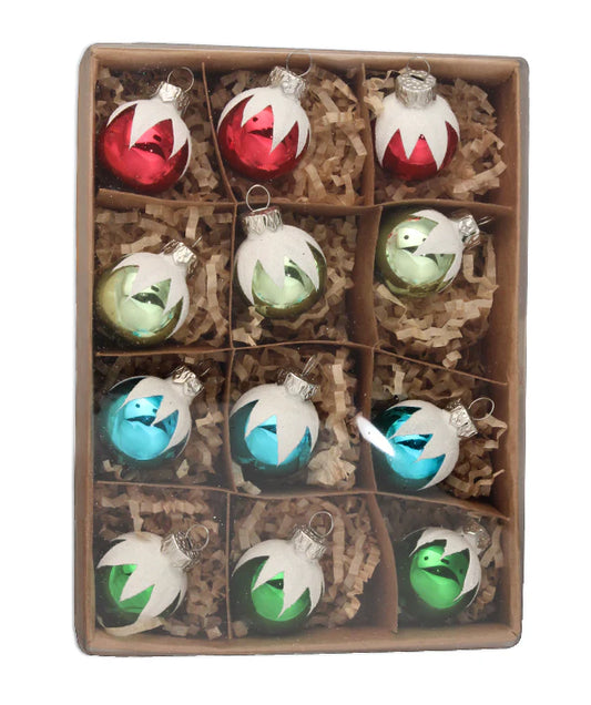 Merry & Bright Frosted Top Ball Ornaments