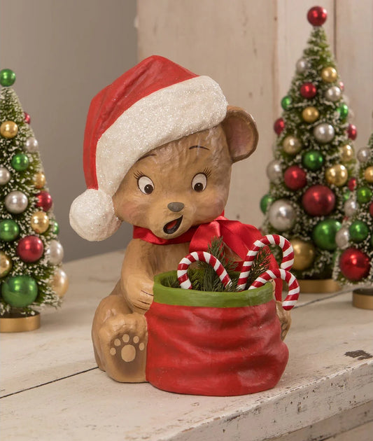 Christmas Surprise Bear, Paper Mache