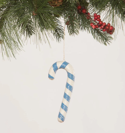 Blue Candy Cane Ornament