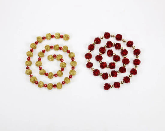 Retro Tinsel Pom Pom Garland