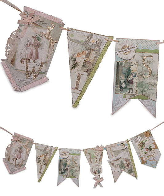 Wishes Pastel Vintage Christmas Garland