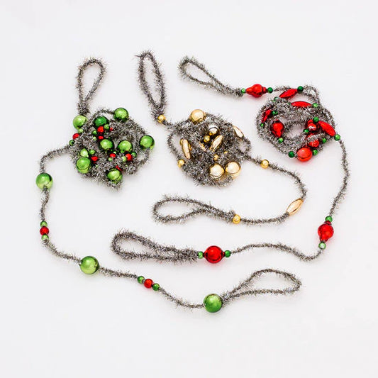 Tinsel & Glass Bead Garland